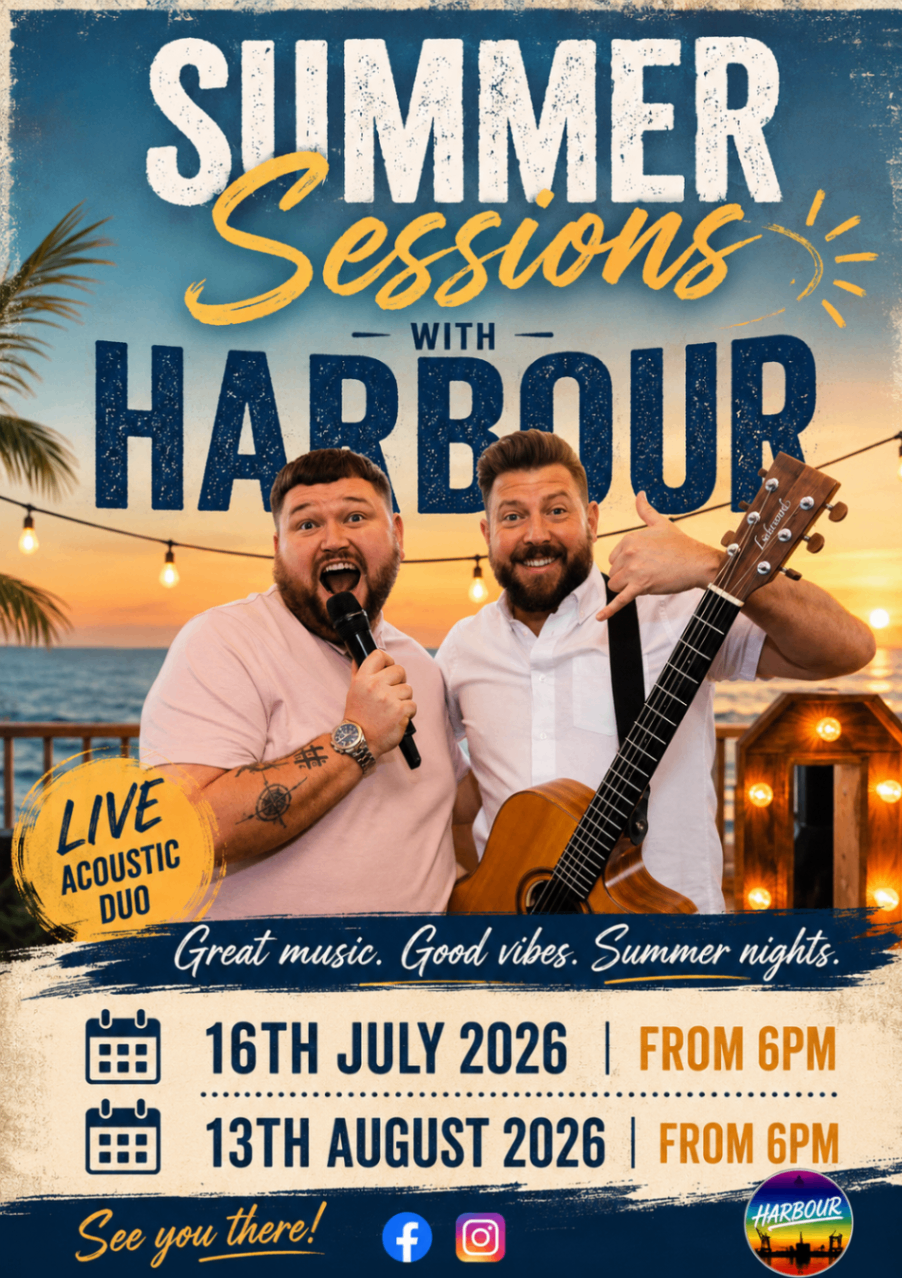 Summer Sessions with Harbour - Live Acoustic Duo - 16th July & 13th August 2026 from 6pm